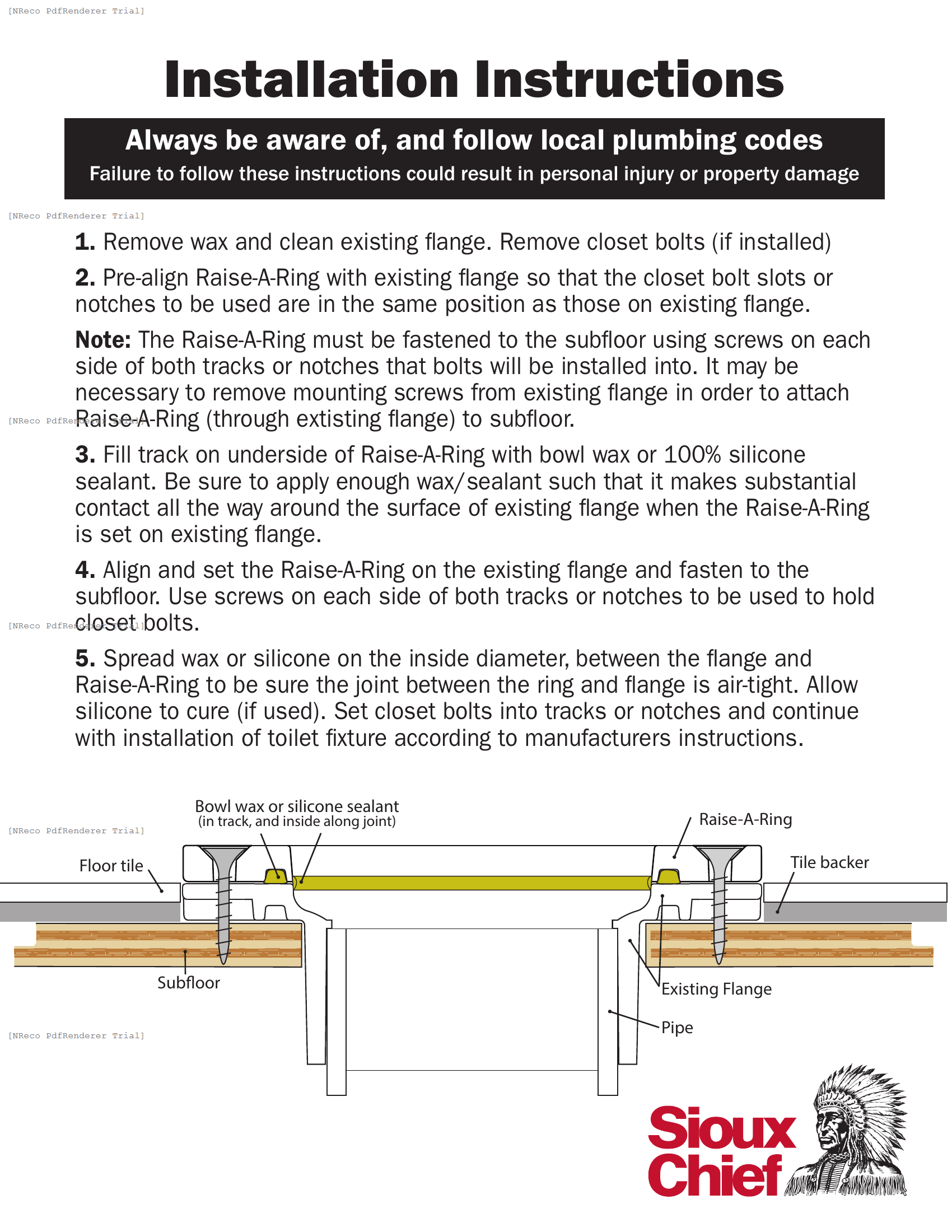 886 SERIES - RAISE-A-RING CLOSET FLANGE SPACER RING - INSTRUCTION SHEET.PDF Technical Document